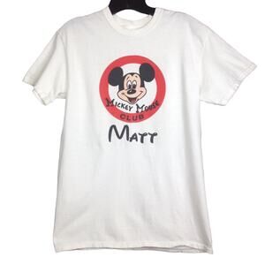 Mickey Mouse Club Matt Crewneck T Shirt Member White M